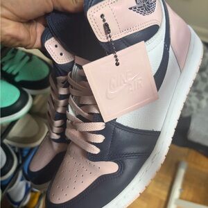 Jordan Women's Sneakers - Pink and Navy